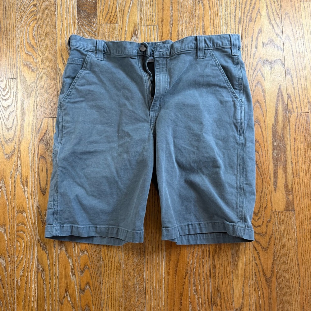 Carhartt Mens Relaxed Fit Canvas Work Shorts Steel Blue Gray 38 102514-039